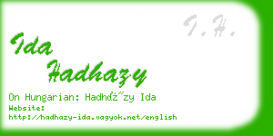 ida hadhazy business card